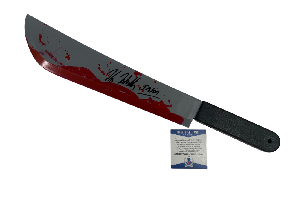 KANE HODDER JASON VOORHEES FRIDAY THE 13TH SIGNED MACHETE AUTOGRAPH BECKETT 14