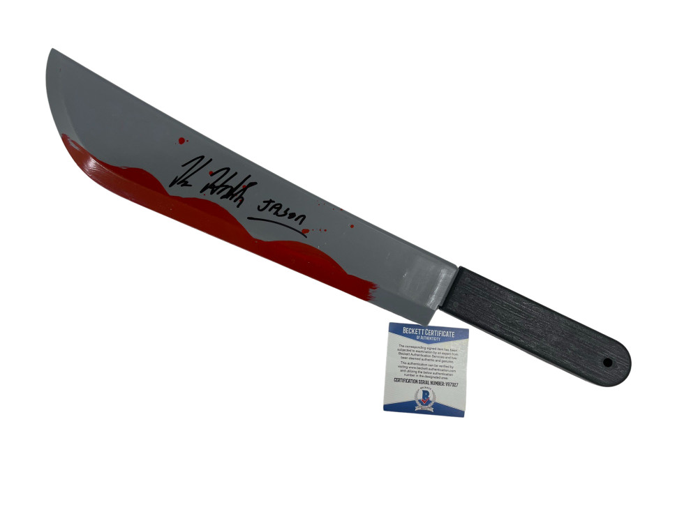 KANE HODDER JASON VOORHEES FRIDAY THE 13TH SIGNED MACHETE AUTOGRAPH BECKETT 15