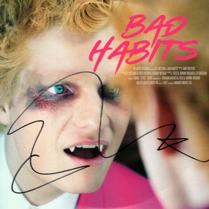 ED SHEERAN Signed Autographed BAD HABITS CD Jacket