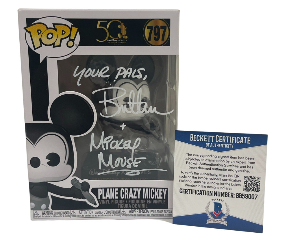 BRET IWAN SIGNED FUNKO POP 797 FIGURE MICKEY MOUSE DISNEY AUTOGRAPH BECKETT E