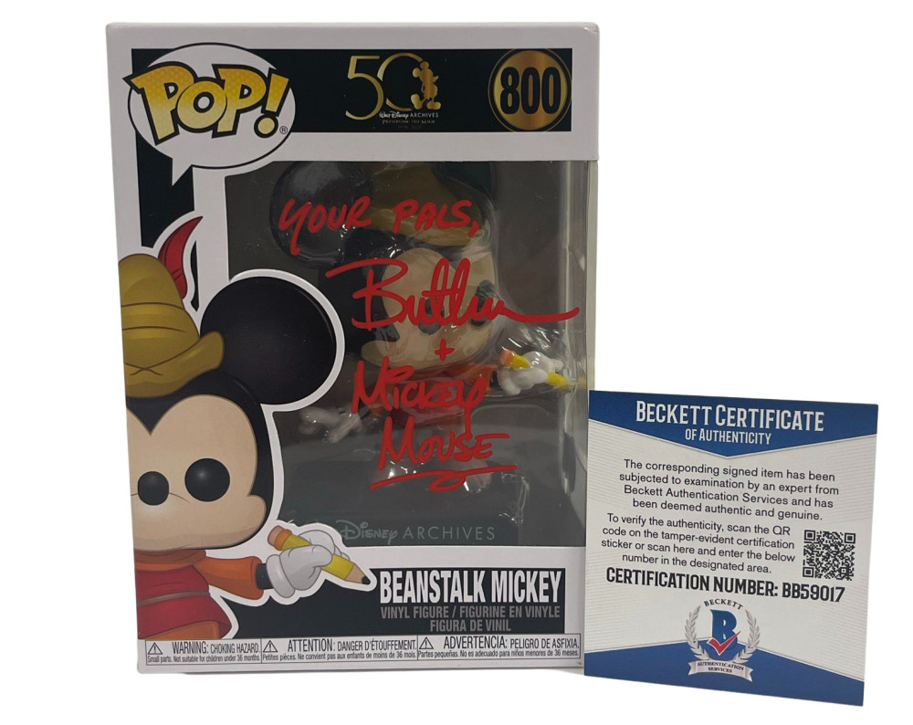 BRET IWAN SIGNED FUNKO POP 800 FIGURE MICKEY MOUSE DISNEY AUTOGRAPH BECKETT A