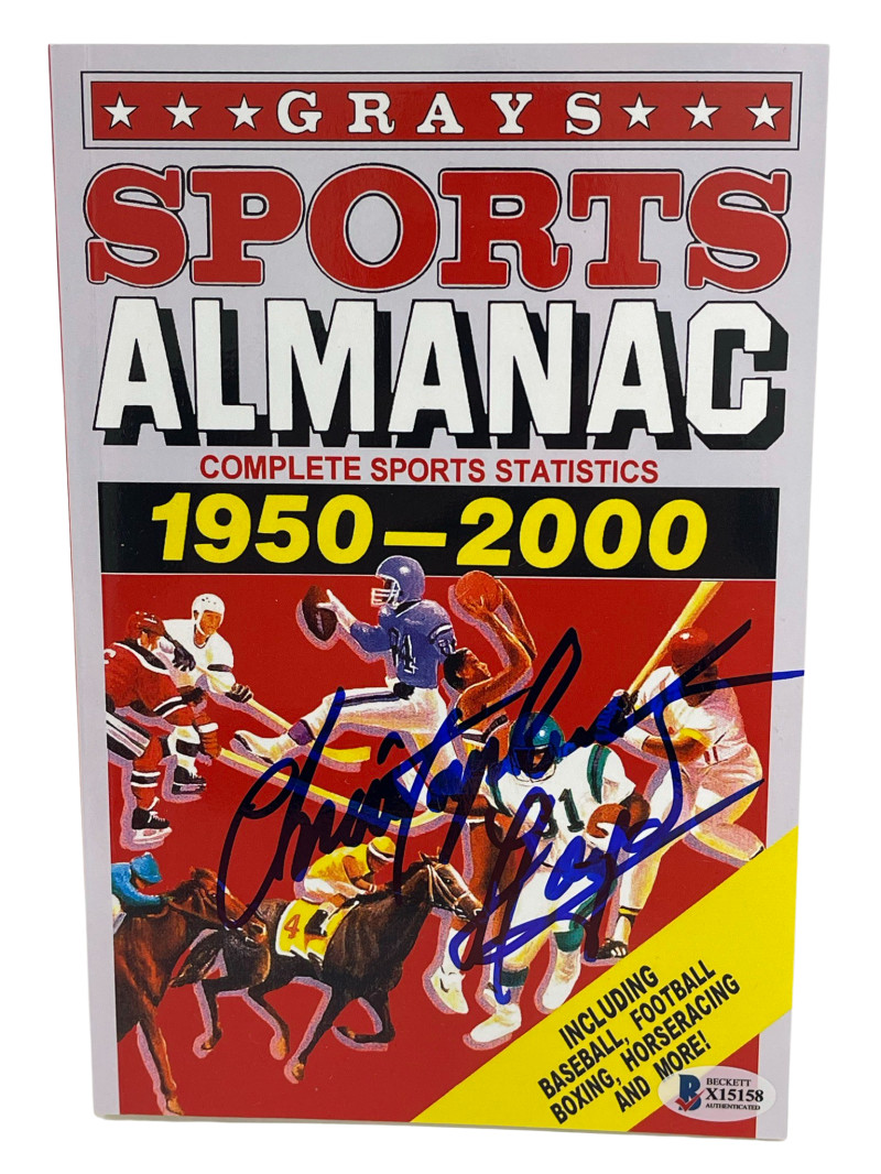 CHRISTOPHER LLOYD SIGNED BACK TO THE FUTURE GRAYS ALMANAC AUTOGRAPH BECKETT 8