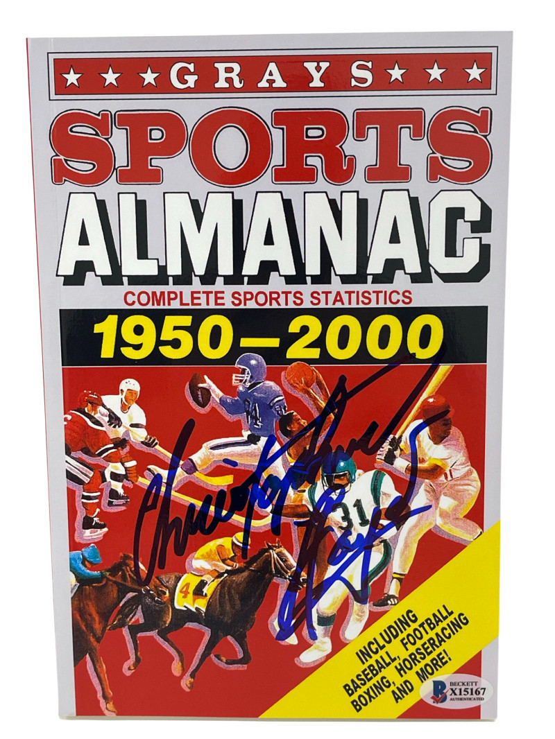 CHRISTOPHER LLOYD SIGNED BACK TO THE FUTURE GRAYS ALMANAC AUTOGRAPH BECKETT 15