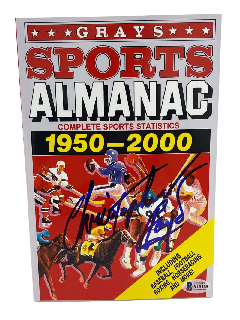 CHRISTOPHER LLOYD SIGNED BACK TO THE FUTURE GRAYS ALMANAC AUTOGRAPH BECKETT 17