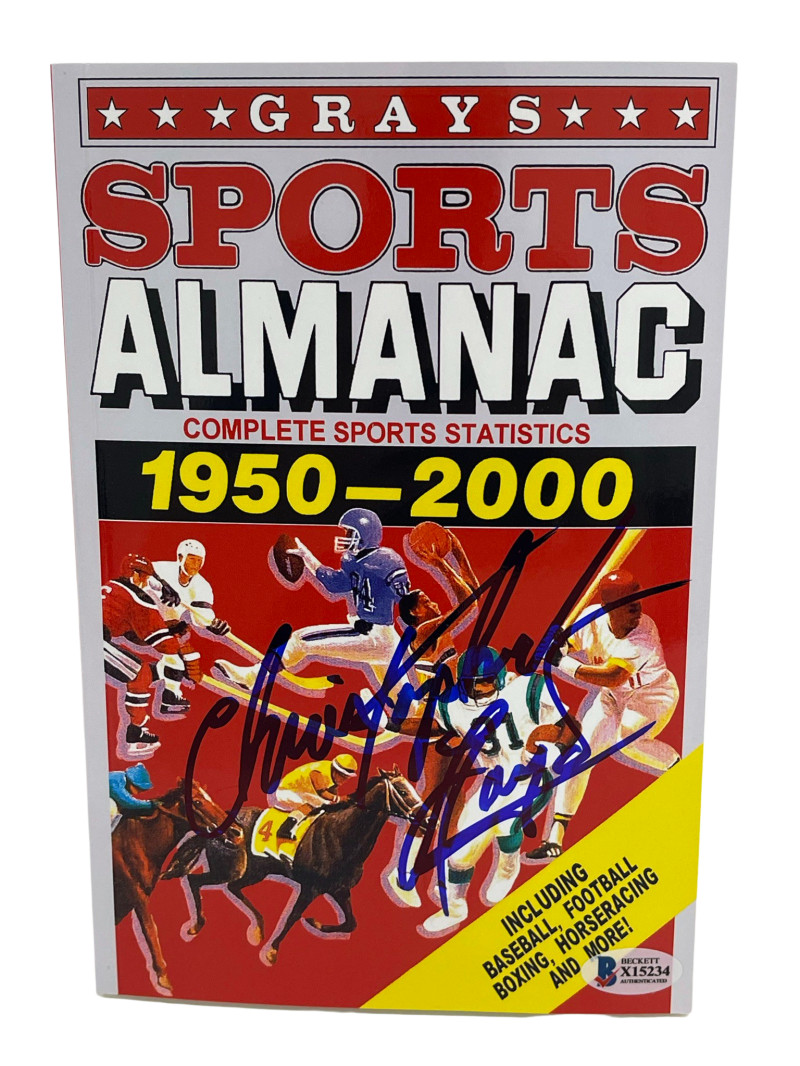 CHRISTOPHER LLOYD SIGNED BACK TO THE FUTURE GRAYS ALMANAC AUTOGRAPH BECKETT 27