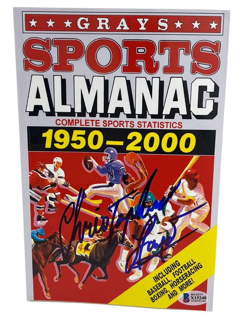CHRISTOPHER LLOYD SIGNED BACK TO THE FUTURE GRAYS ALMANAC AUTOGRAPH BECKETT 37