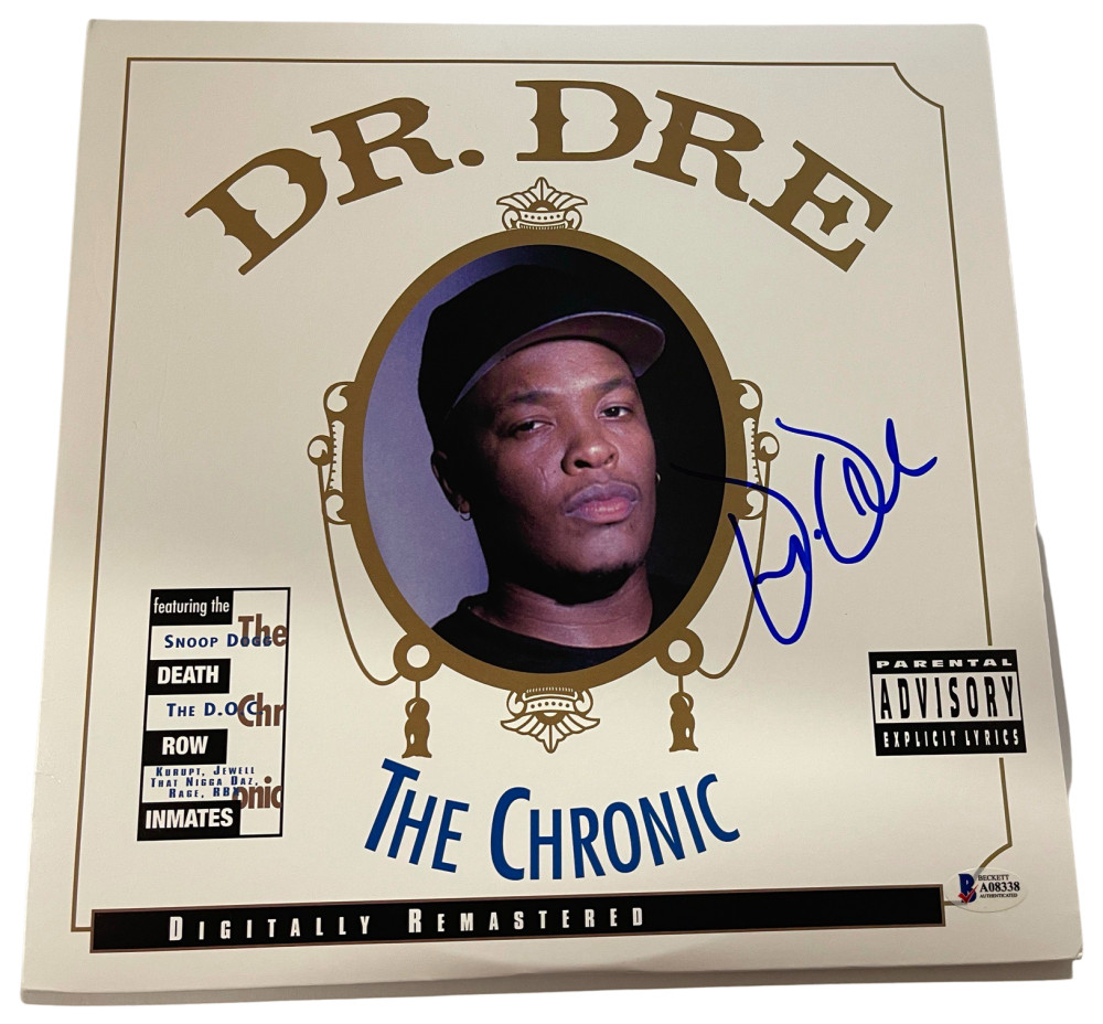 DR. DRE SIGNED THE CHRONIC ALBUM VINYL AUTHENTIC AUTOGRAPH PROOF BECKETT LOA A