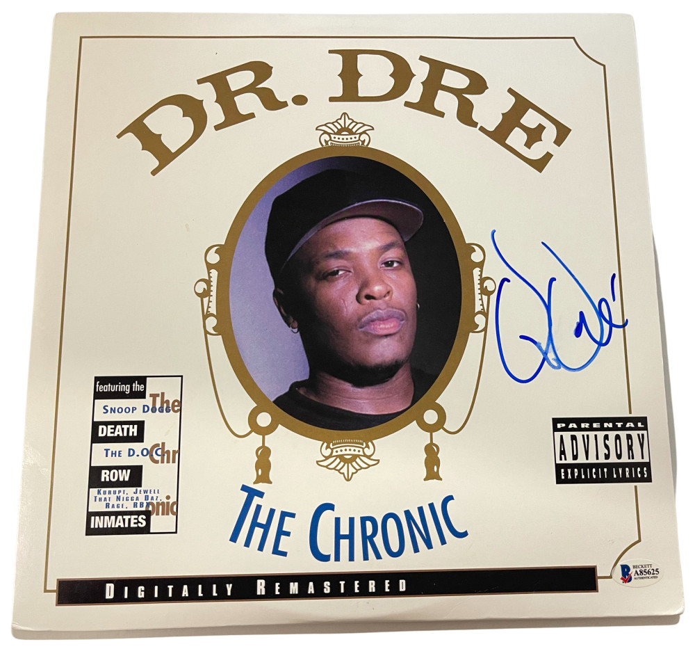 DR. DRE SIGNED THE CHRONIC ALBUM VINYL AUTHENTIC AUTOGRAPH PROOF BECKETT LOA B