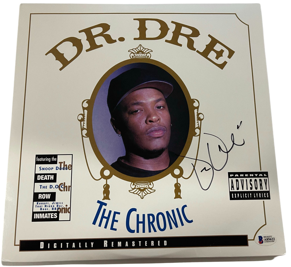 DR. DRE SIGNED THE CHRONIC ALBUM VINYL AUTHENTIC AUTOGRAPH PROOF BECKETT LOA C