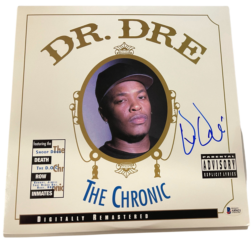 DR. DRE SIGNED THE CHRONIC ALBUM VINYL AUTHENTIC AUTOGRAPH PROOF BECKETT LOA D