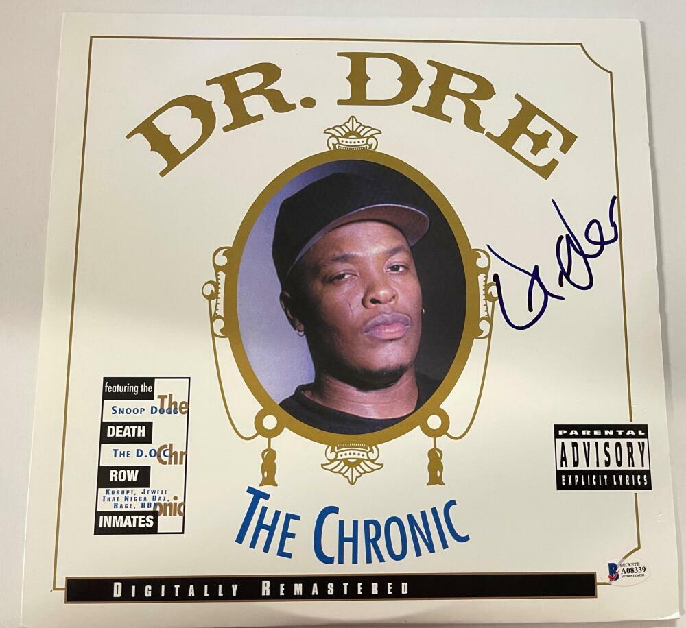 DR. DRE SIGNED THE CHRONIC ALBUM VINYL AUTHENTIC AUTOGRAPH PROOF BECKETT LOA F