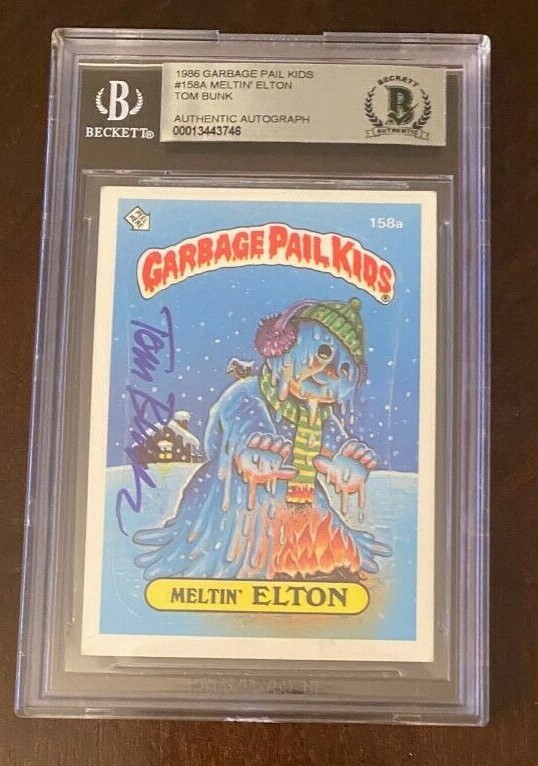 Tom Bunk SIGNED CARD Autographed Garbage Pail Kids Beckett Slabbed BAS 1986