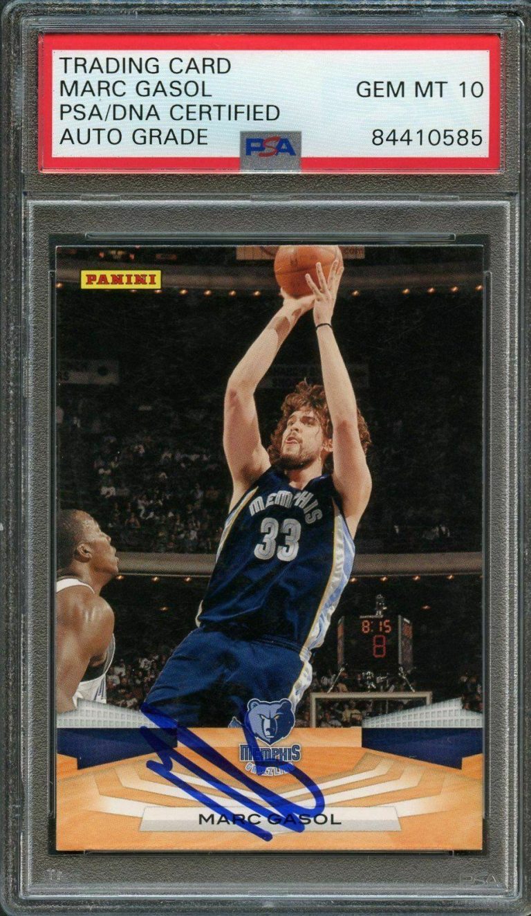 2009-10 PANINI #177 MARC GASOL SIGNED CARD AUTO GRADE 10 PSA SLABBED GRIZZLIES COLLECTIBLE MEMORABILIA