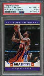 2011-2012 NBA HOOPS #234 MARKIEFF MORRIS SIGNED CARD AUTO PSA SLABBED SUNS COLLECTIBLE MEMORABILIA
