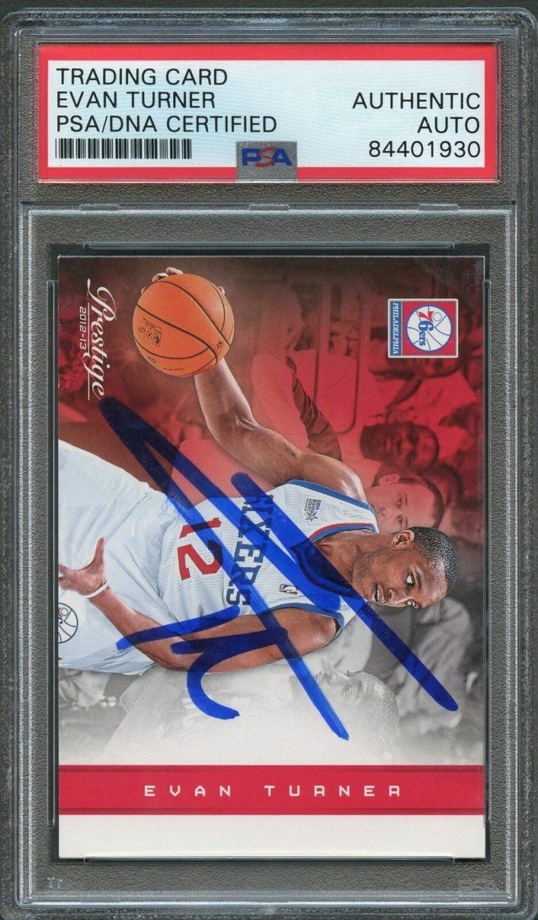 2012-13 PANINI PRESTIGE #132 EVAN TURNER SIGNED CARD AUTO PSA SLABBED 76ERS COLLECTIBLE MEMORABILIA