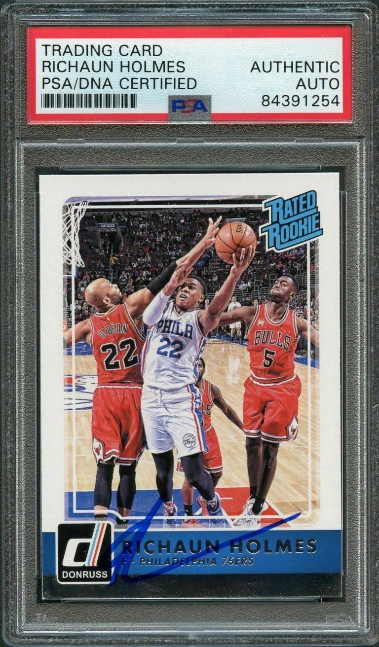 2015-16 DONRUSS #222 RICHAUN HOLMES SIGNED CARD AUTO PSA SLABBED RC ROOKIE COLLECTIBLE MEMORABILIA