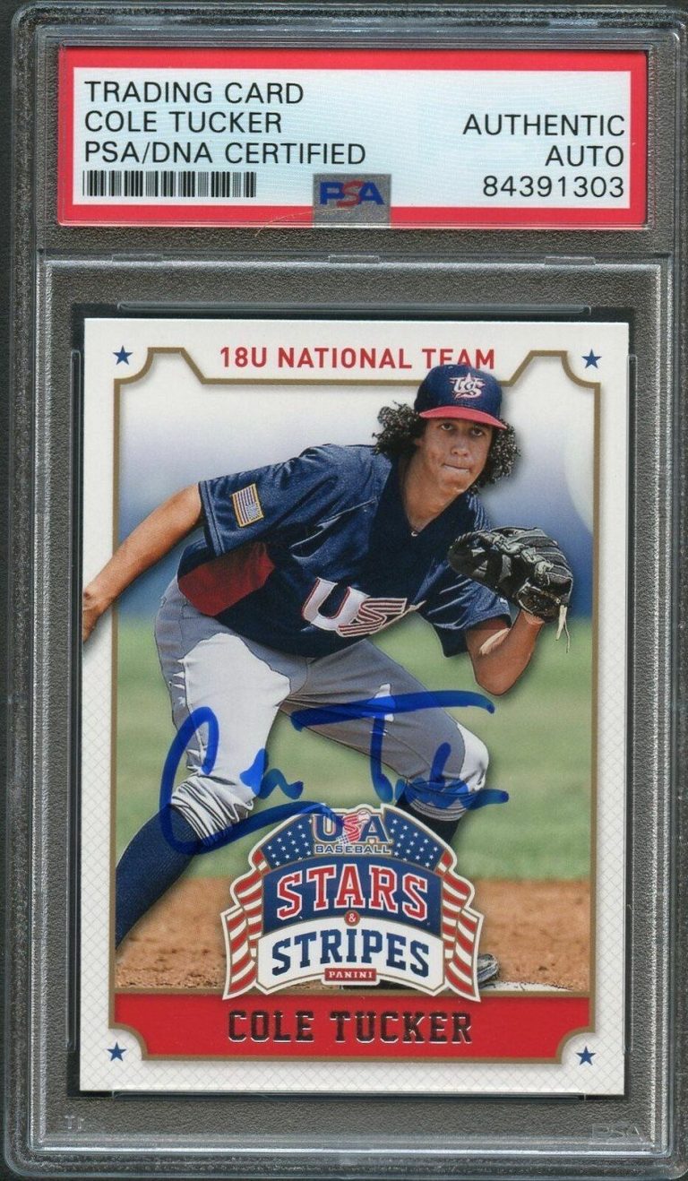 2015 STARS AND STRIPES #23 COLE TUCKER SIGNED CARD PSA SLABBED AUTO PIRATES COLLECTIBLE MEMORABILIA