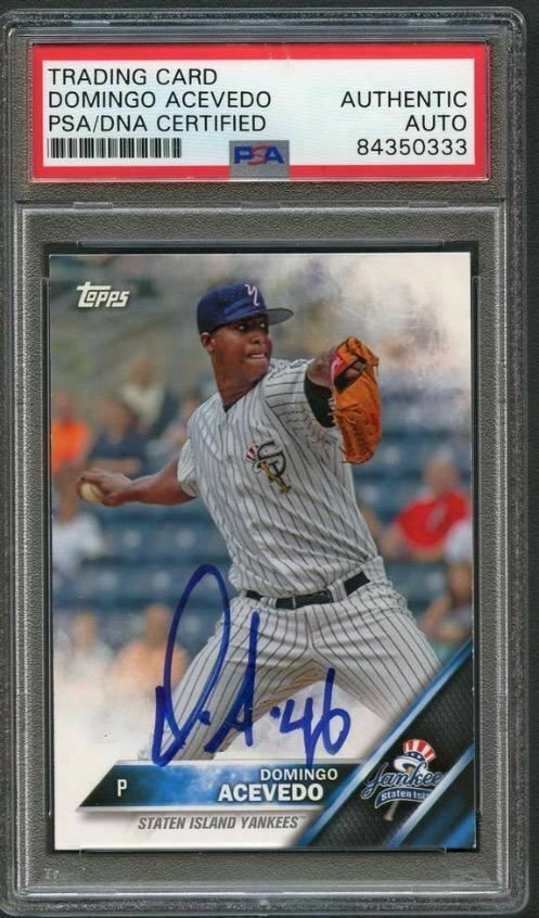 2016 TOPPS PRO DEBUT #180 DOMINGO ACEVEDO SIGNED CARD PSA SLABBED AUTO YANKEES COLLECTIBLE MEMORABILIA