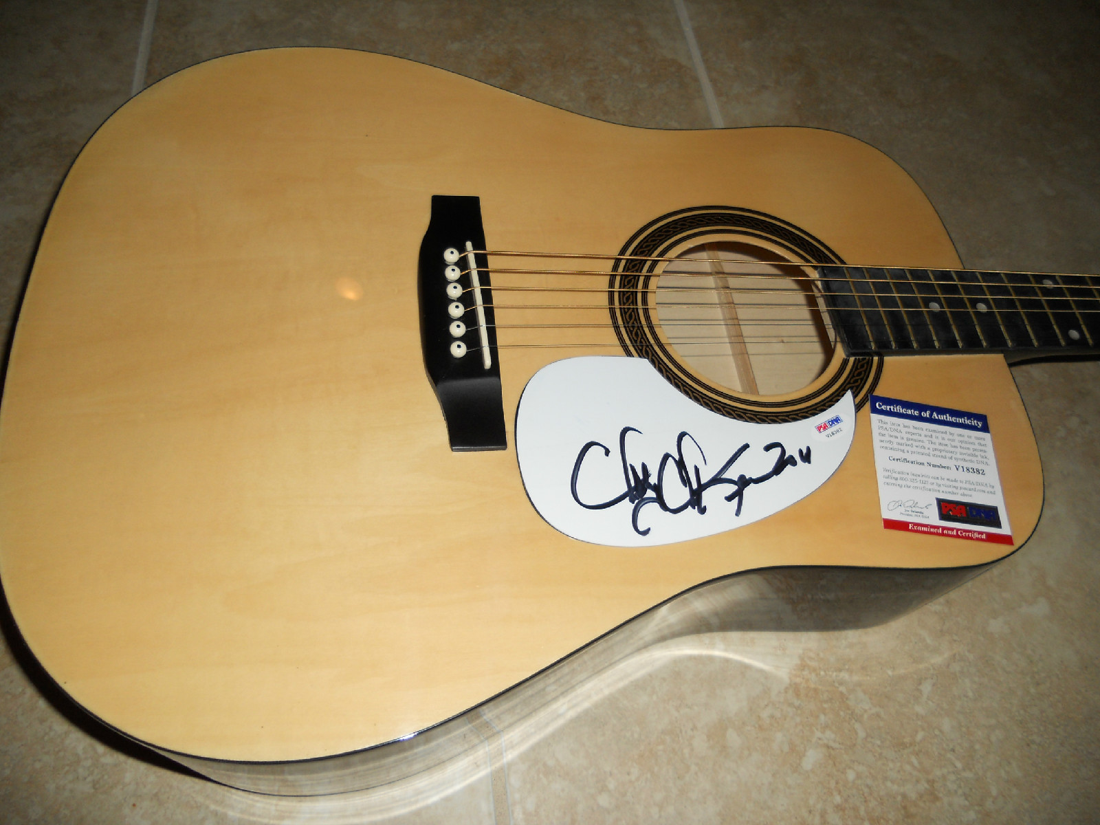Chubby Checker IP Signed Autographed Acoustic Guitar PSA Certified