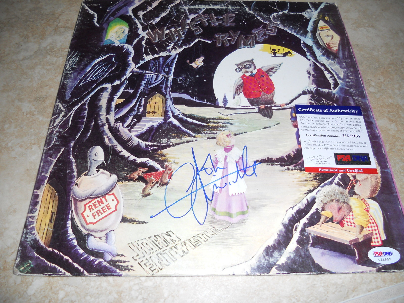 John Entwistile Who Whistle Rymes Signed Autograph LP Album Record PSA Certified