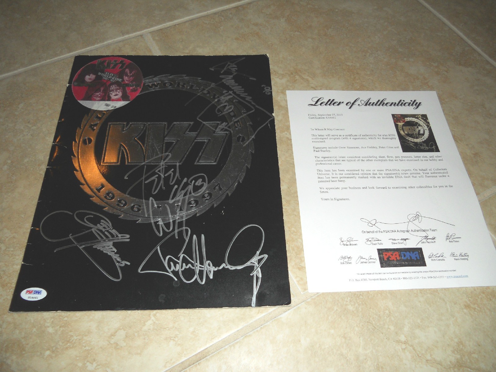 Kiss Signed Autographed 1996-1997 11x14 Tour Program PSA Certified x4 Originals