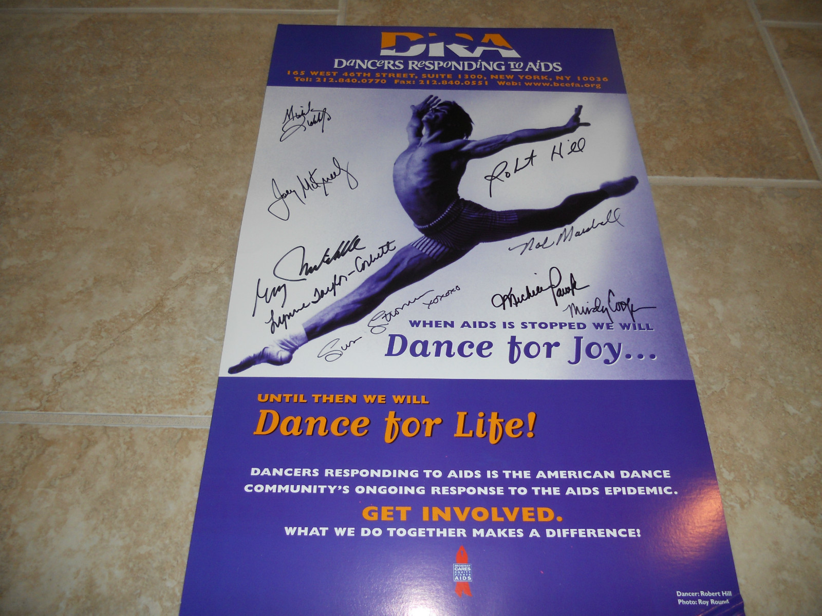 DRA Dancers Responding To Aids Broadway Benefit Signed Autographed Poster x9