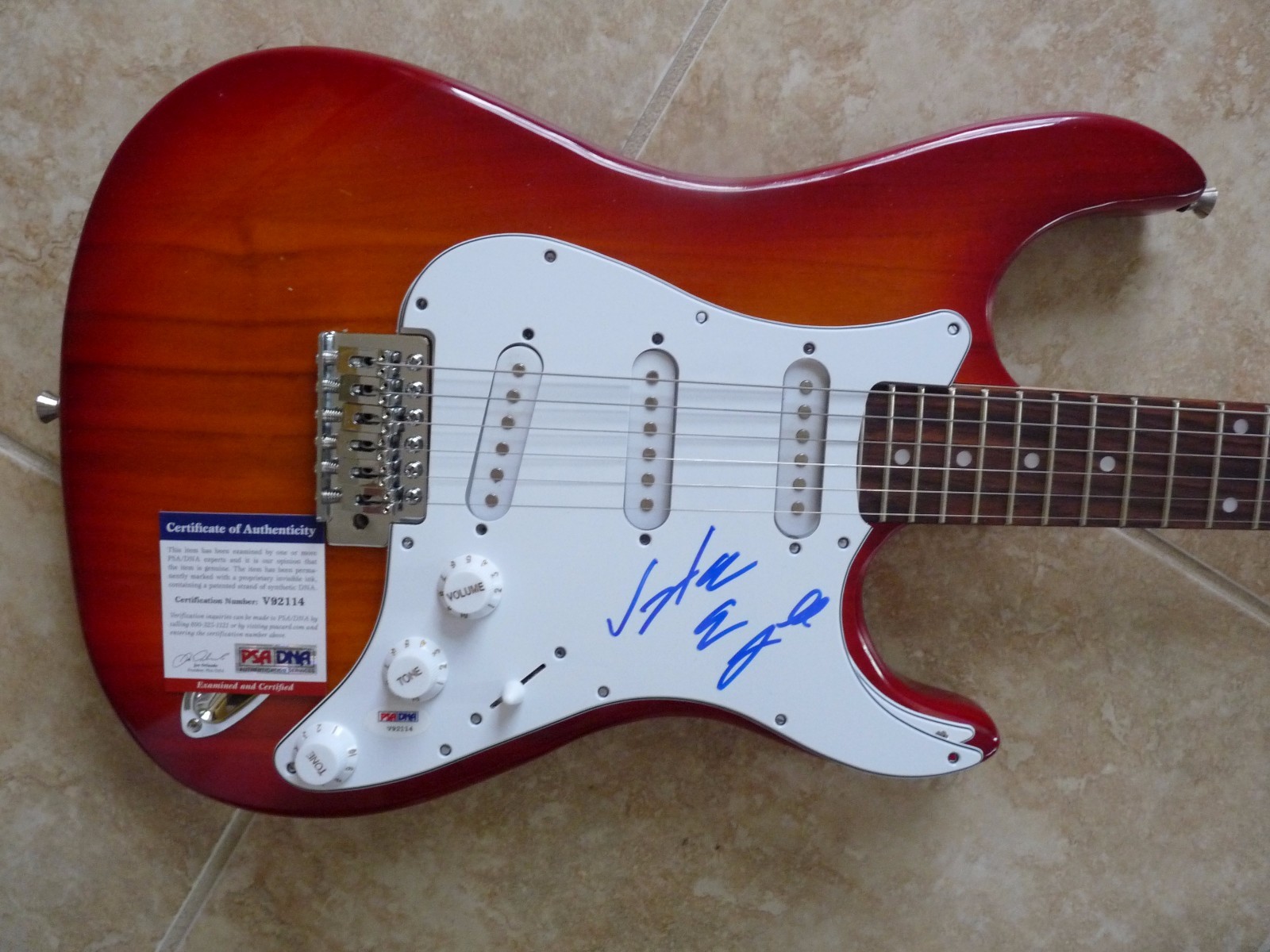 Jake E Lee Badlands Ozzy Red Dragon Cartell IP Signed Guitar PSA Certified