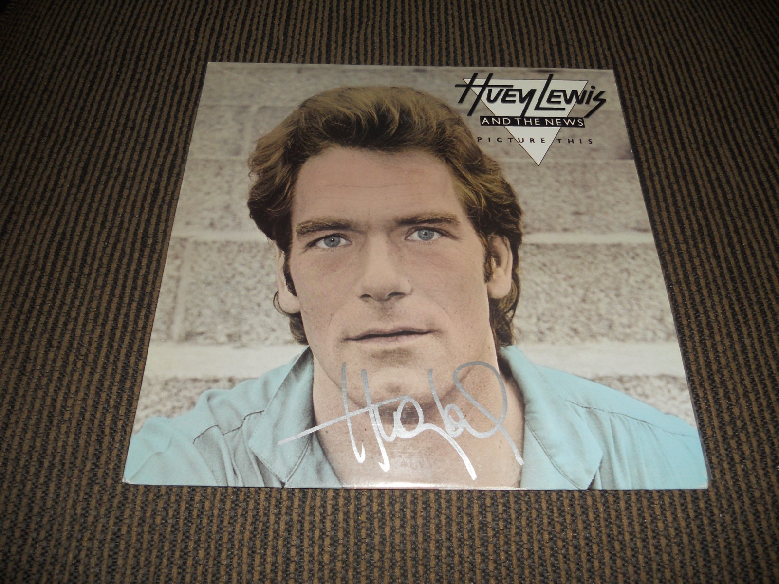 Huey Lewis & The News PICTURE THIS Autographed Signed LP Album PSA Guaranteed