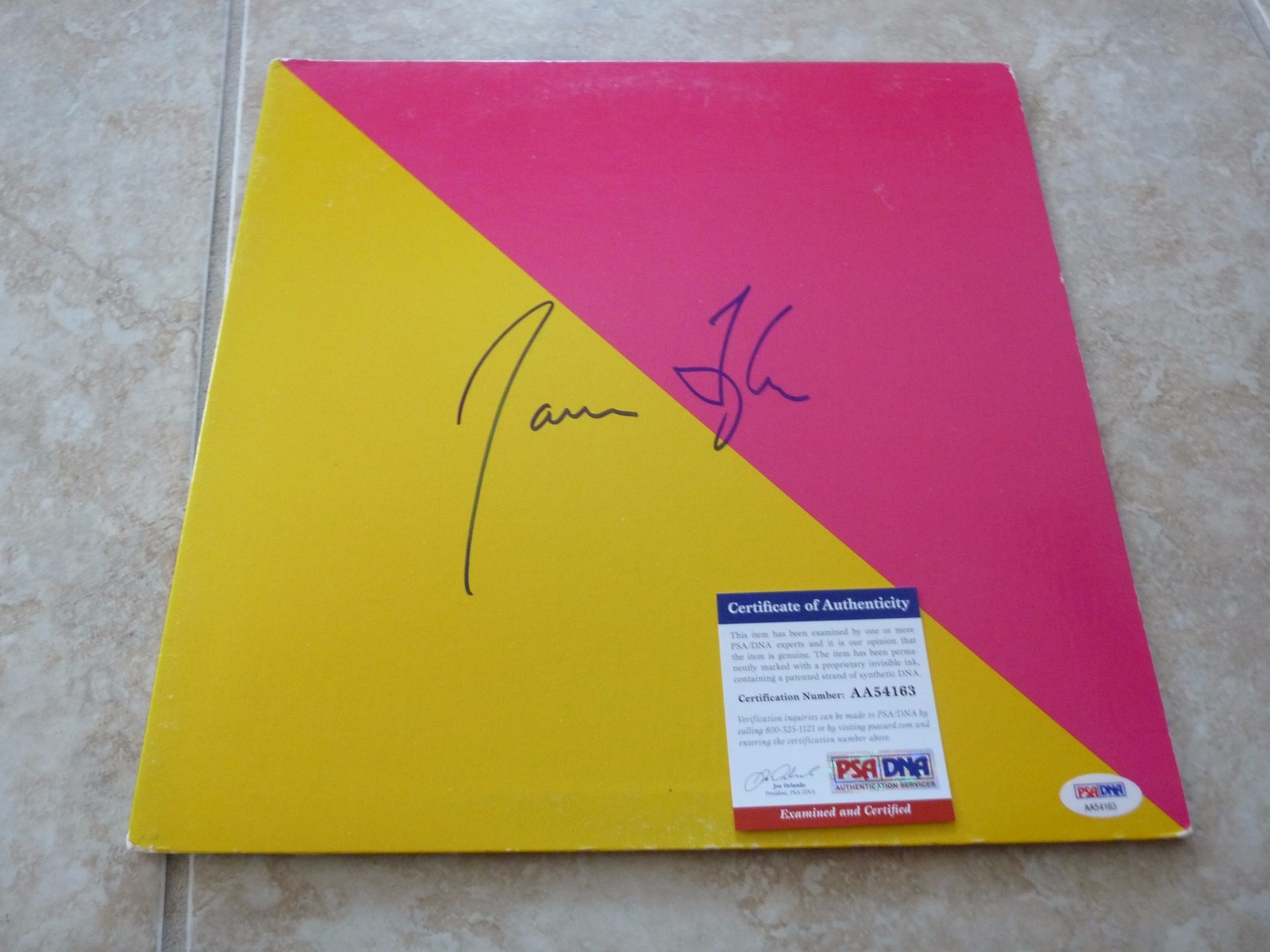 James Taylor Flag Signed Autographed LP Album Record Cover PSA Certified