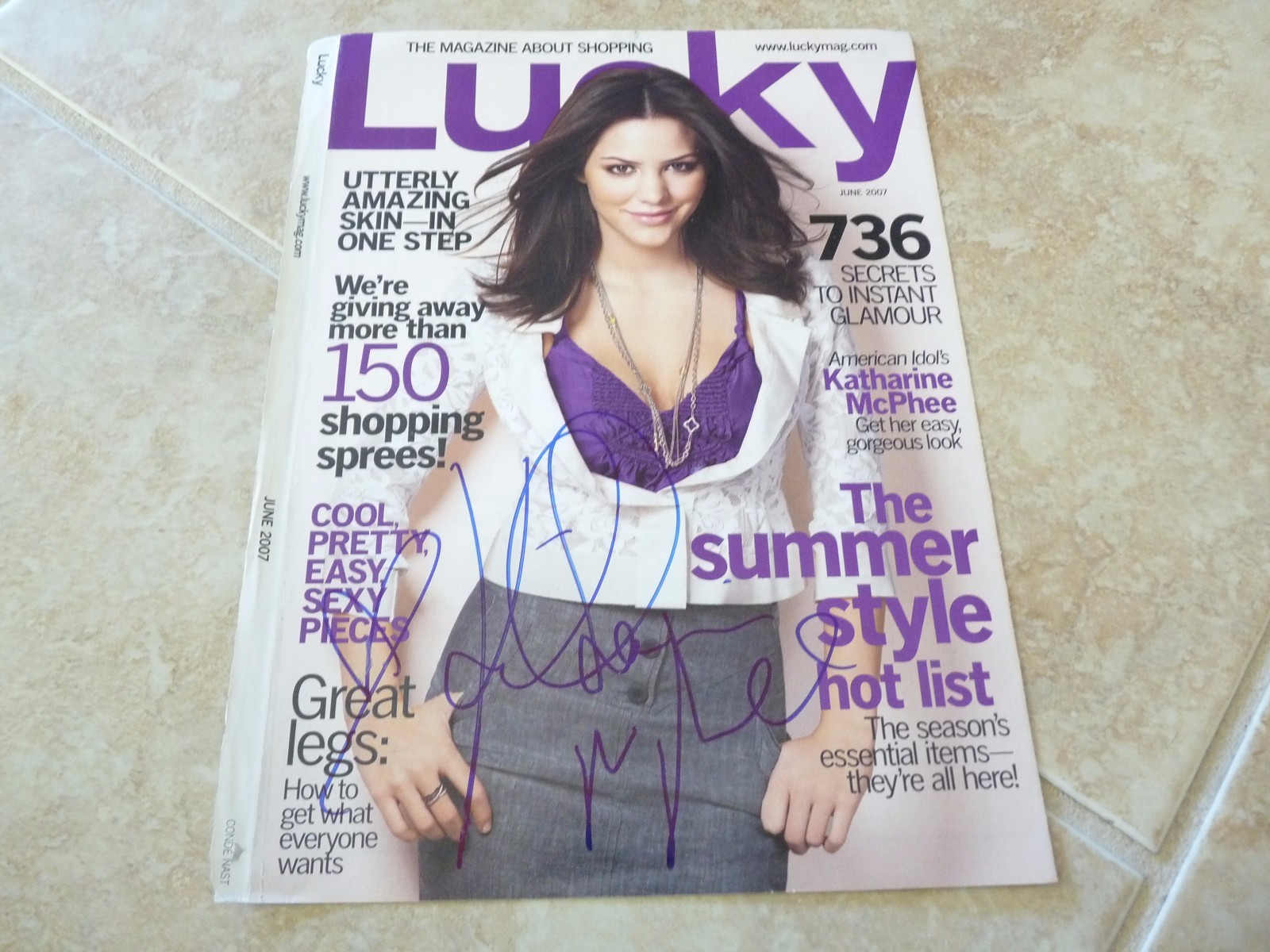 Katherine Mcphee American Idol Signed Autographed LUCKY Magazine PSA Guaranteed