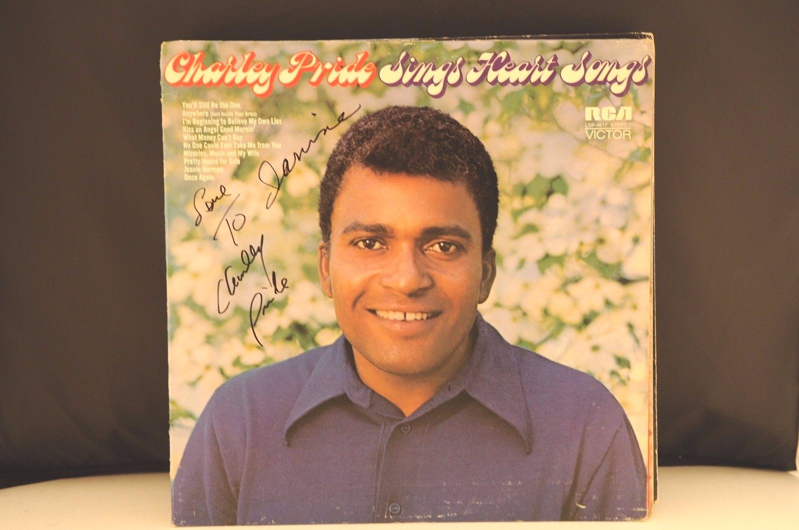 Charley Pride Sings Heart Songs Autographed Signed LP Album PSA Guaranteed