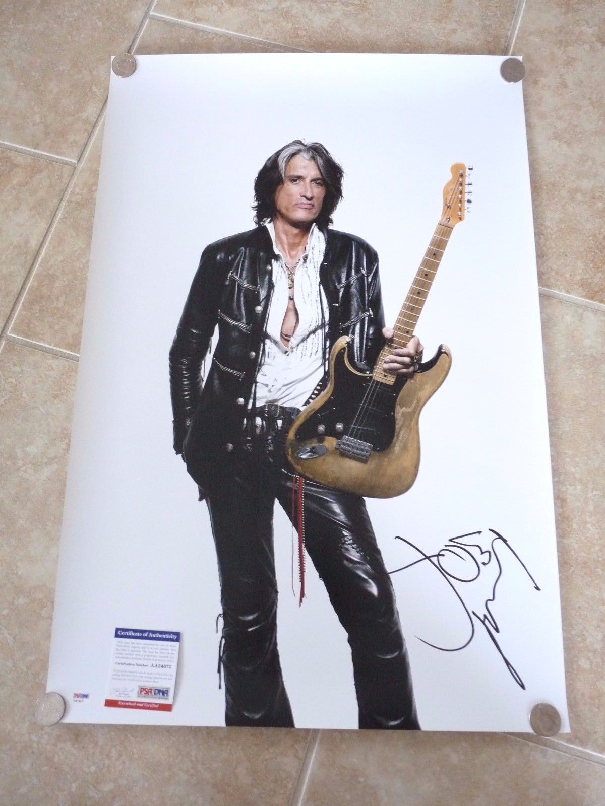 Joe Perry Aerosmith MUSEUM PIECE Signed Autographed 20x30 Photo PSA Certified #2