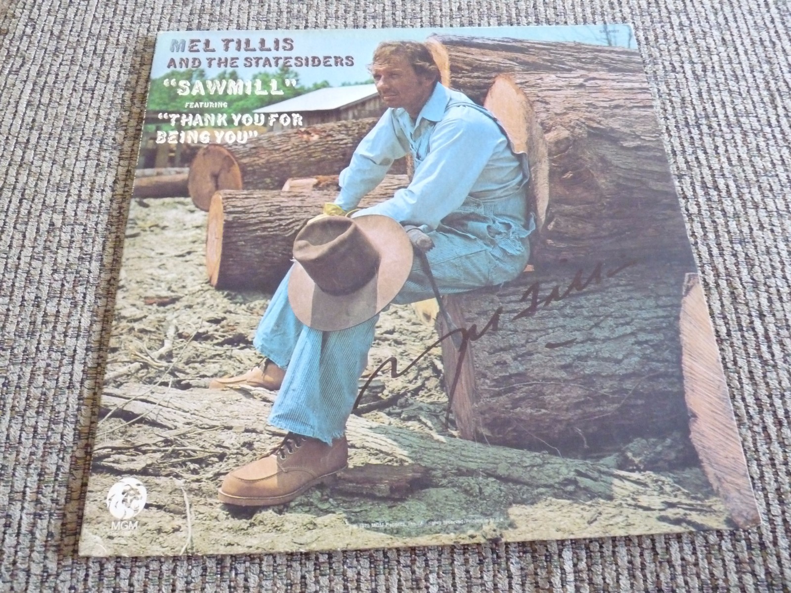 Mel Tillis & The Statesiders Sawmill Signed Autographed LP Album PSA Guaranteed