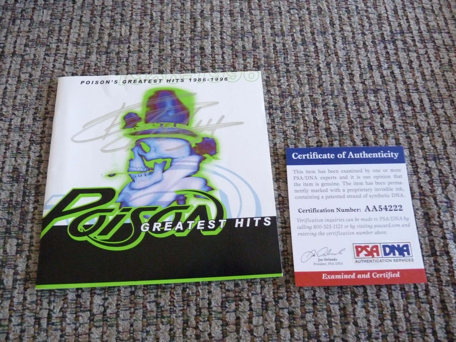 Poison Rikki Rockett Greatest Hits Autographed Signed CD Cover PSA Certified