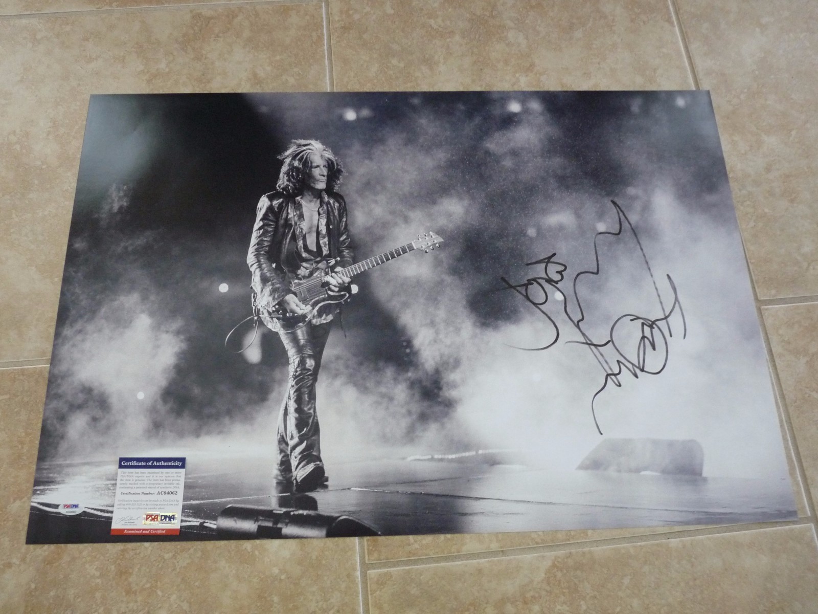 Joe Perry Aerosmith MUSEUM PIECE Signed Autographed 20x30 Photo PSA Certified #4