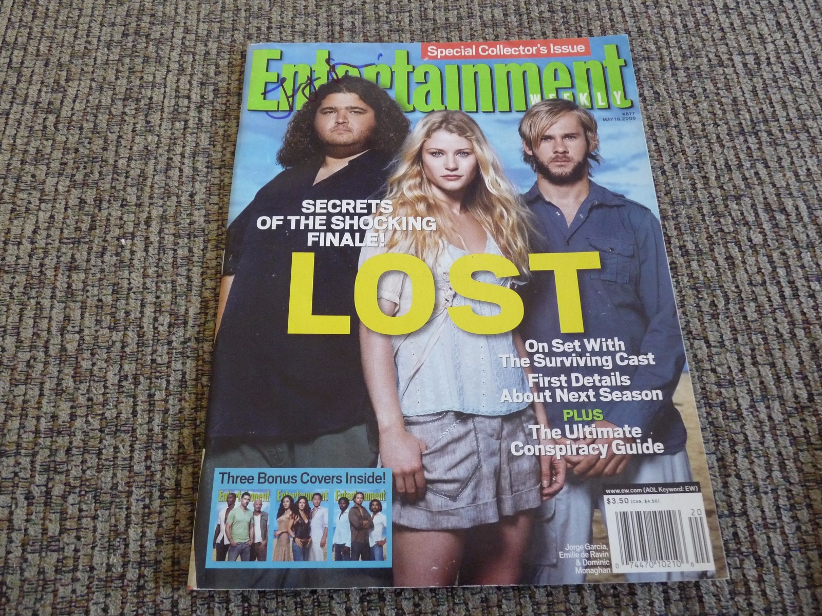 LOST Jorge Garcia Signed Autographed Entertainment Magazine PSA Guaranteed