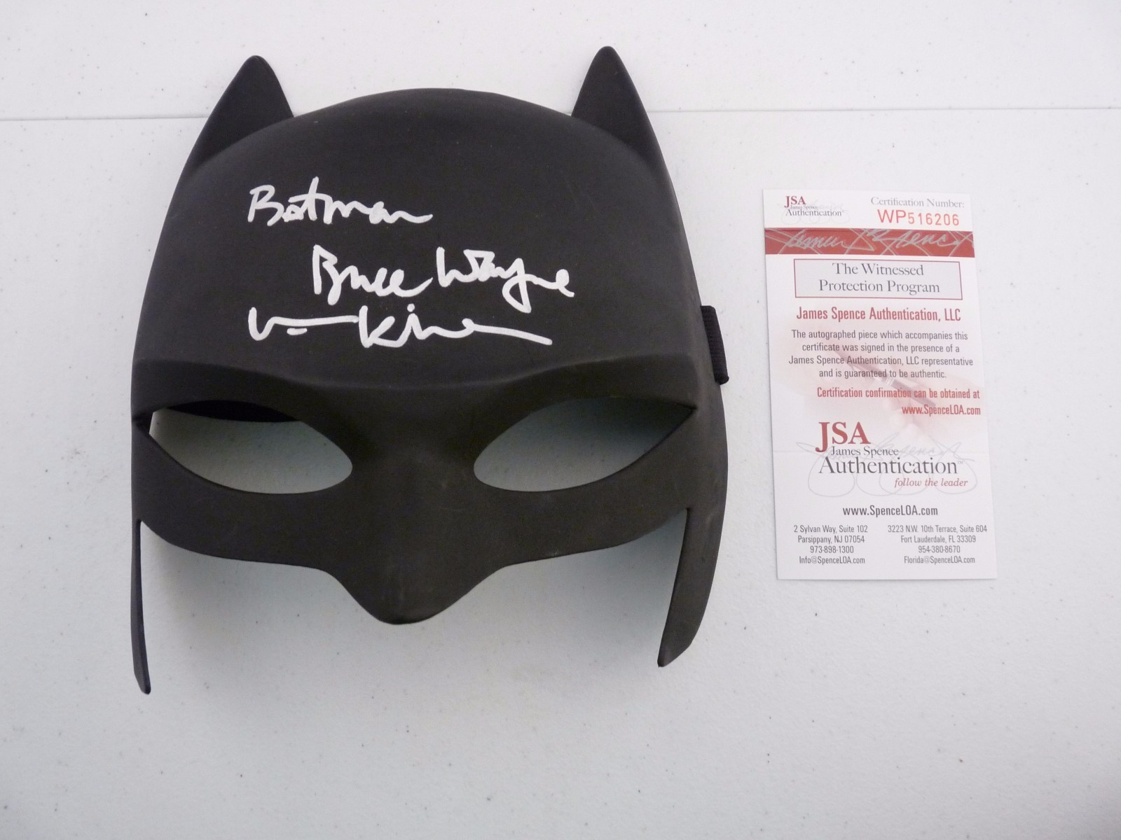 Val Kilmer Signed Autographed Batman Bruce Wayne Mask JSA Certified #2