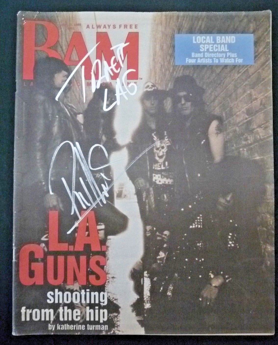 Phil Lewis & Tracii L.A. Guns Signed Autographed Magazine BAS PSA Guaranteed #3