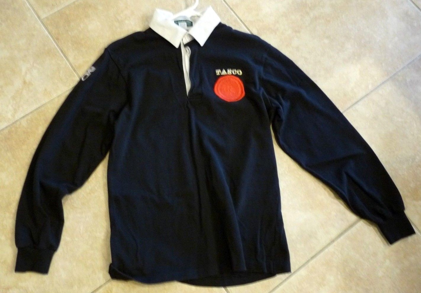 WHITESNAKE 1990 RESTLESS HEART TOUR CREW ISSUED LONG POLO SHIRT BLACK MEDIUM COLLECTIBLE MEMORABILIA