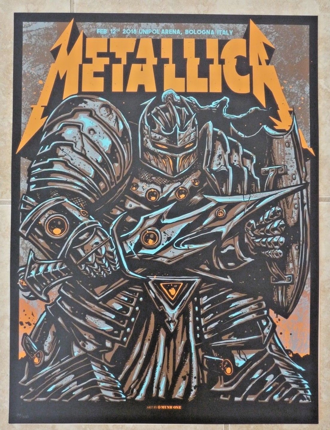 Metallica Bologna Concert Poster Litho Lithograph Feb 12 2018 Ltd #99 of 350