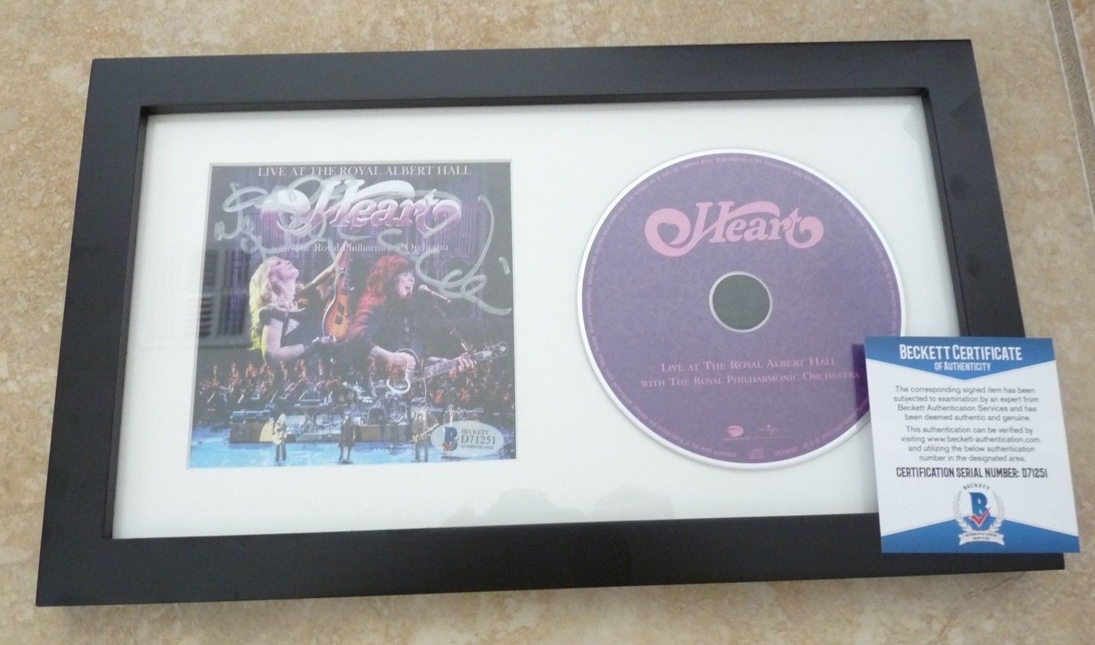 HEART Royal Albert Hall Signed Autographed Framed CD Display BAS Certified
