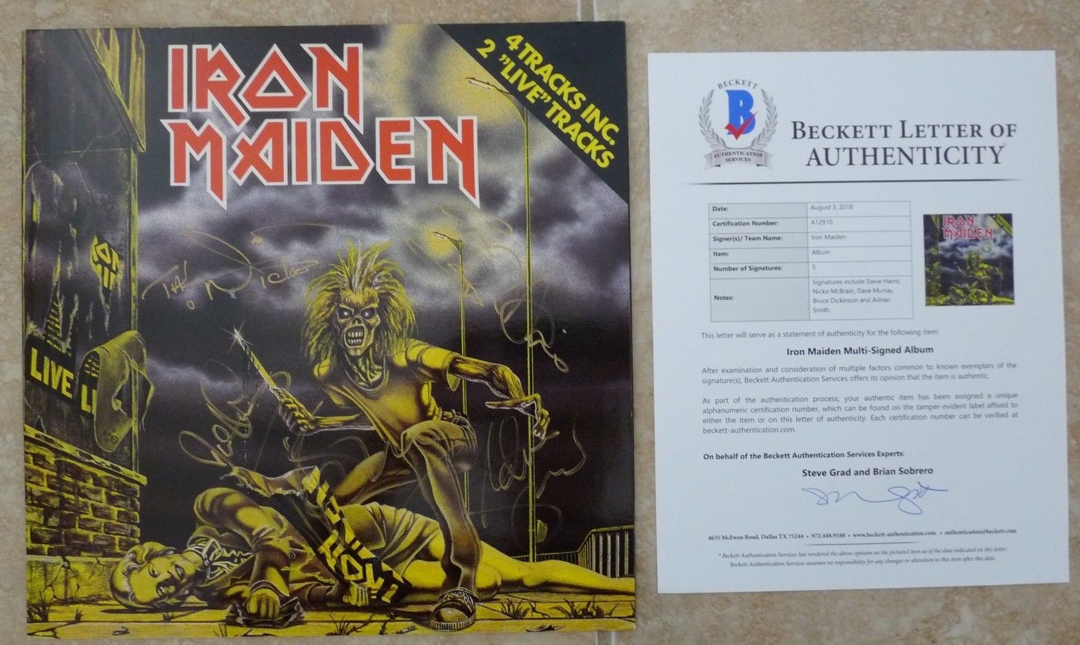 Iron Maiden Sanctuary X5 Band Signed 12