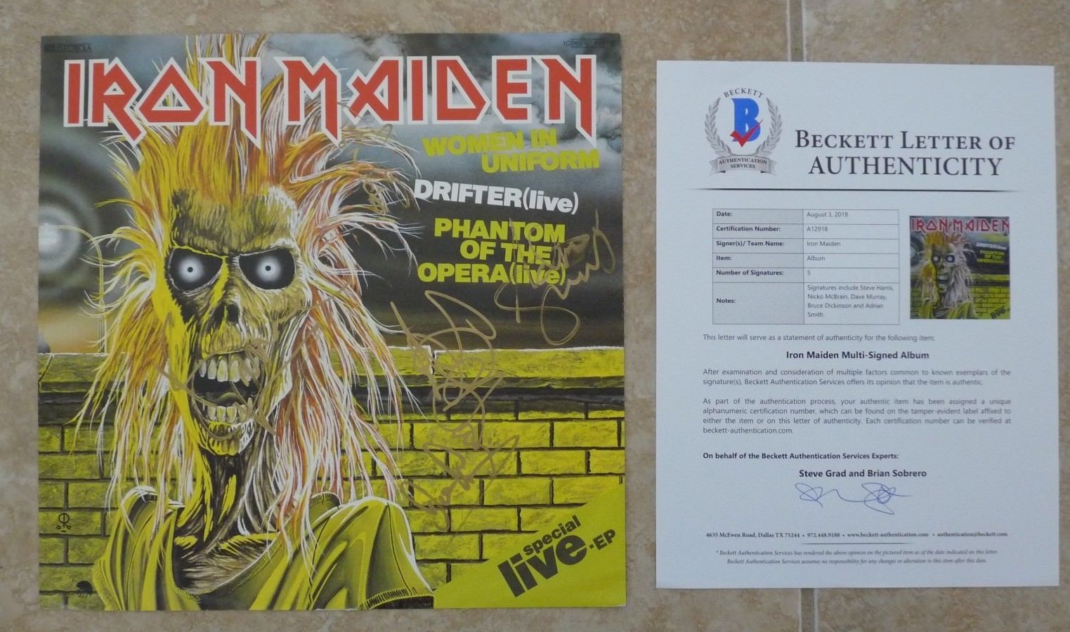 Iron Maiden Special Live X5 Band Signed 12