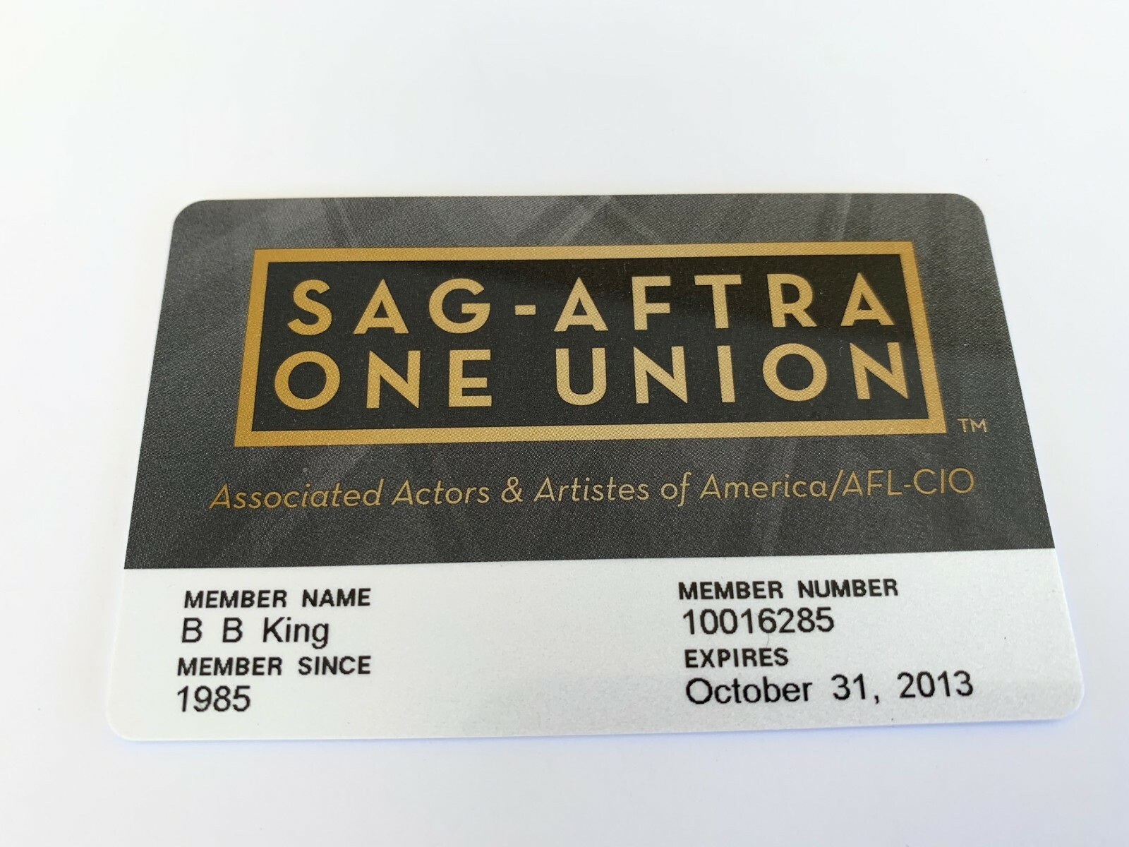 BB King OWNED SAG Screen Actors Guild Card #3 JULIENS Estate