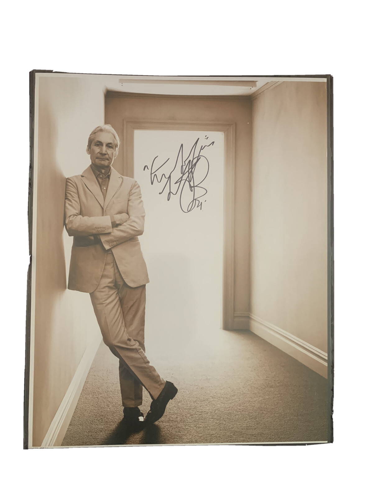 Charlie Watts Rolling Stones Signed Autographed 16x20 Photo Beckett Certified #3