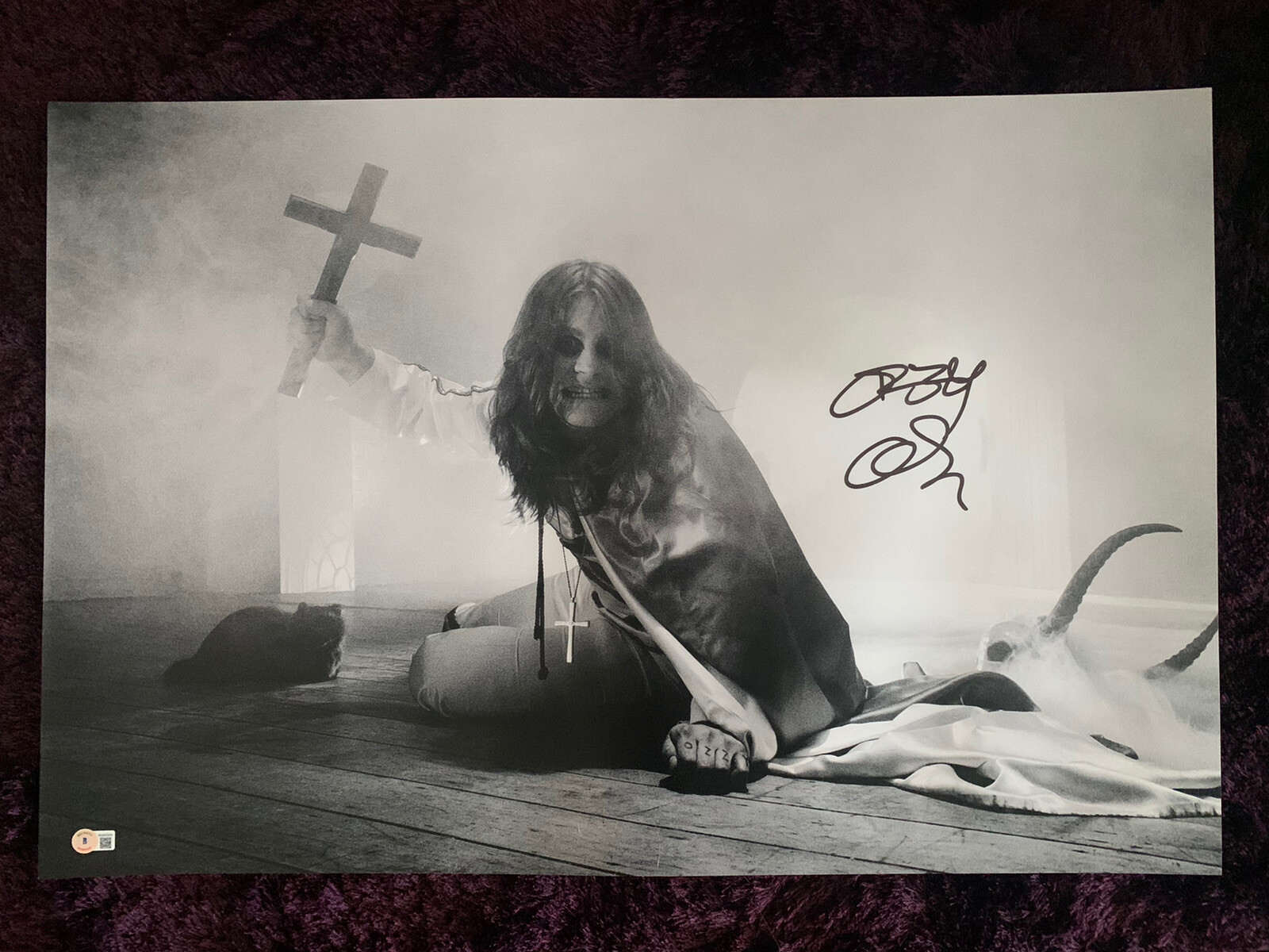Ozzy Osbourne Black Sabbath MUSEUM PIECE Signed 20x30 Photo Beckett Witnessed #2