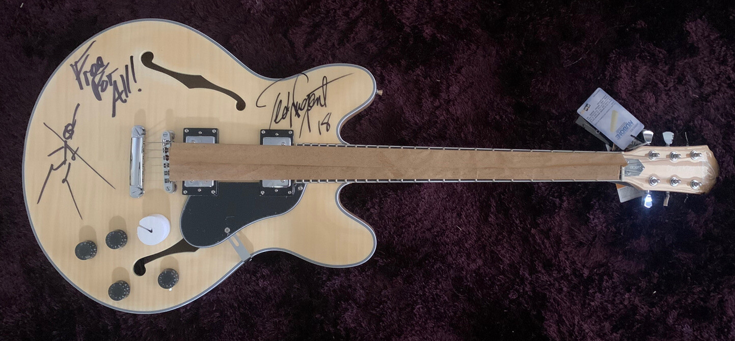 Ted Nugent Signed Autographed Guitar W/ Lyrics PSA Or BAS Guaranteed #3 PROOF