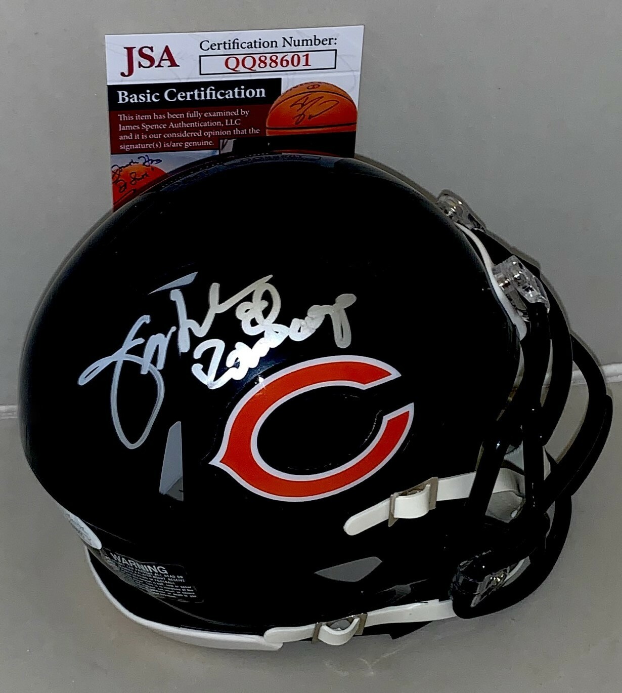 James Thornton signed Chicago Bears Speed mini helmet autographed W/ RoboCop JSA