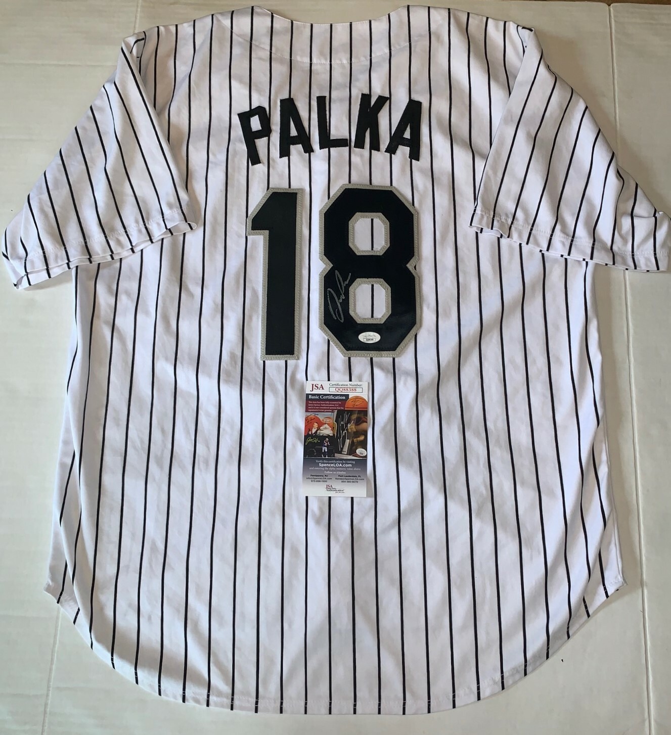 Daniel Palka signed Chicago White Sox jersey autographed JSA