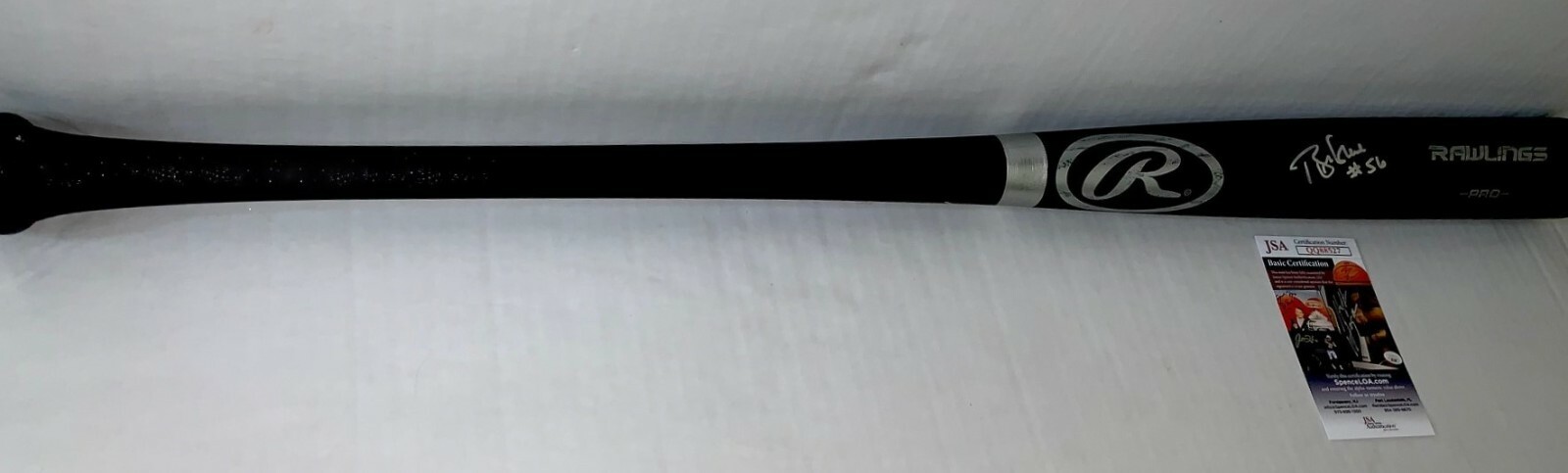 Brian McRae Royals Cubs Mets signed Full Size Black Bat autographed JSA